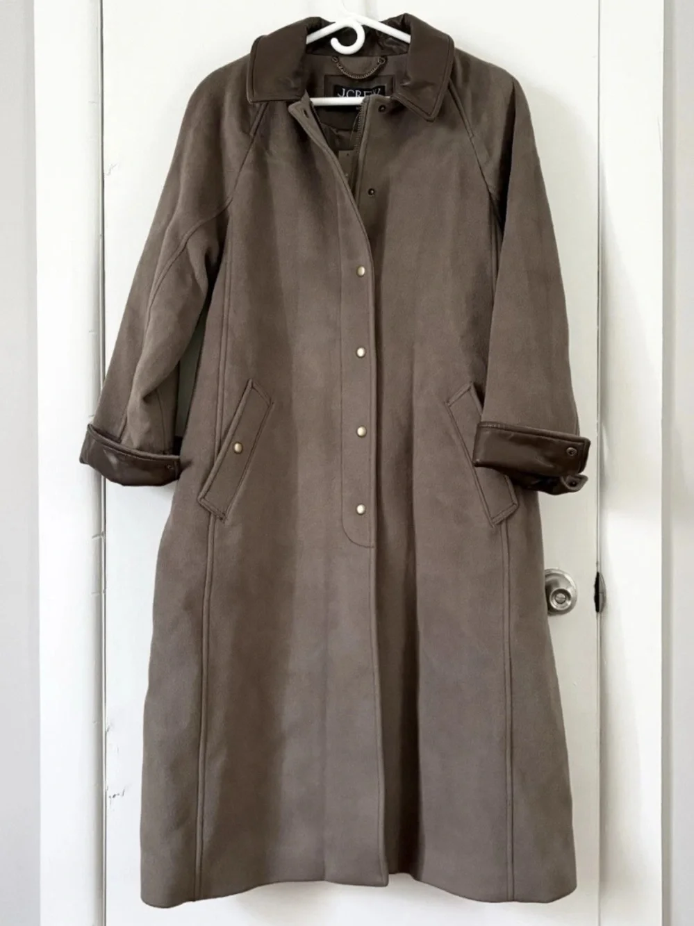 NEW $398 J. Crew Drapey Gray Brown Olive Green Wool Barn Jacket Coat Sz Medium M
